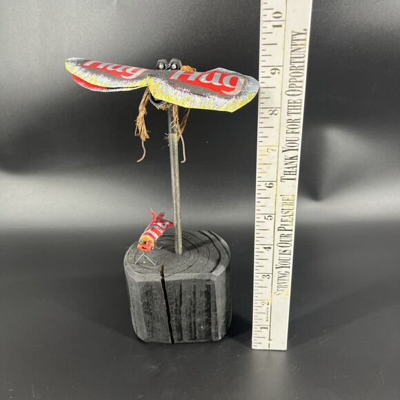 Whimsical Handmade Folk Tramp Art Tin Can Metal Sculpture Insect Hug Bug Figures - Picture 7 of 16